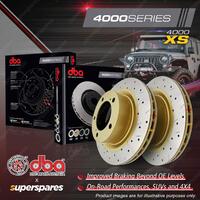 DBA Rear 4000 XS Drilled Disc Brake Rotors for Ford Tickford TE50 TL50 TS50 AU