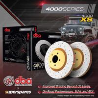 DBA Rear 4000 XS Gold Drilled Disc Brake Rotors for Ford Ranger PX3 2.0L 18-on