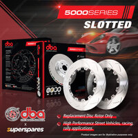 2x DBA Rear 5000 Series Slotted Disc Rotors for HSV GTS VE VF Yellow Caliper