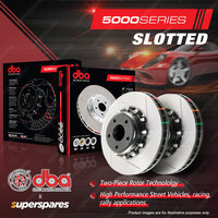 2x DBA Rear 5000 OE Slotted 2-Piece Black Hat Disc Rotors for HSV GTS VE VF