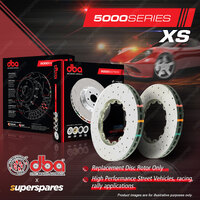 2x DBA Rear 5000 Crossed Drilled & Slotted Disc Rotors for Lotus Elise S2 Exige