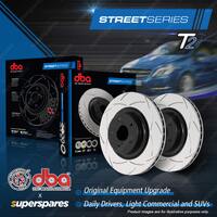 DBA Rear Street T2 Slotted Disc Brake Rotors for Ford Ranger PX3 2.0L 18-on