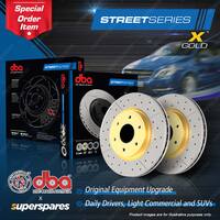 DBA X Gold Cross Drilled Front Disc Brake Rotors for Holden HD HR 1965-1967