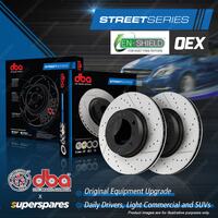 DBA Front Street OE X/Drilled EN Disc Brake Rotors for Mercedes Benz A35 AMG 177