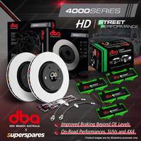 DBA 4000 HD Rear Disc Brake Rotors Pads Hoses for Ford Mustang GT FM 5.0L Coupe