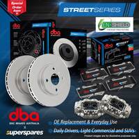 DBA Street Rear Disc Brake Rotors Pads Calipers Kit for Holden Commodore VE RWD