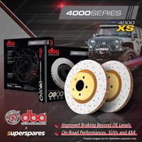 2x DBA Rear 4000 XS Drilled Black Disc Brake Rotors for Chevrolet Camaro 3.6L