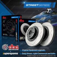 2x DBA Rear Street Series T2 Slotted Brake Rotors for Peugeot 4008 2.0 110kW