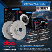 DBA Front Street Disc Brake Rotors & Pads for Ssangyong Korando KJ Musso Sports