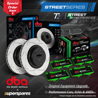 DBA Front T2 Slotted Brake Rotors & Performance Pads for Suzuki Swift MZ EZ 1.5