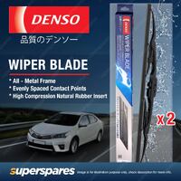 Pair Front Denso Conventional Wiper Blades for Toyota Camry ASV50 2012-On