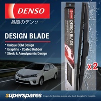 Pair Front Denso Design Wiper Blades for Lexus LS UCF10 400 1989-2000