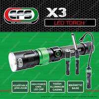 EFS X3 Led Torch with 3 Quick Push Interchangeable Light Adjustable Lens Zoom