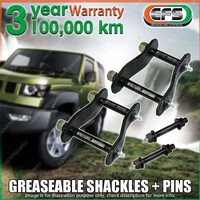 Rear EFS Greaseable Leaf Springs Shackles + Pins for LDV T60 4WD Ute 2017-On