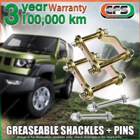 Rear EFS Leaf Spring Greaseable Shackles + Pins for Mitsubishi Triton MV 2024+