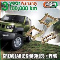 Rear EFS Greaseable Leaf Springs Shackles + Pins for Nissan Navara D40 4WD 12-ON
