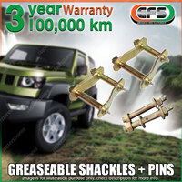 Rear EFS Greaseable Leaf Spring Shackles + Pins for Toyota Hilux RN110 LN111