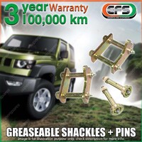 Rear EFS Greaseable Shackles + Pins for Toyota Landcruiser FJ HJ 45 Series