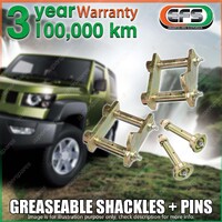 Rear EFS Greaseable Shackles + Pins for Toyota Landcruiser FJ HJ 45 Series