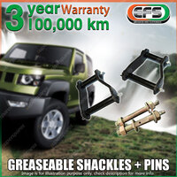 Rear EFS Greaseable Leaf Springs Shackles + Pins for Mazda BT-50 10/2011-20