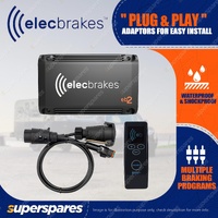 Elecbrakes Electric Brake Controller + Adaptor + Remote Bundle A7LR-7LR Socket