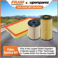 Fram Filter Service Kit Oil Air Fuel for Volvo S80 AS71 D5 01/2007-On