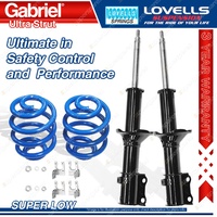 Front Super Low Gabriel Ultra Shocks + Lovells Springs for Ford Festiva WB WD WF