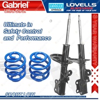 Front Sport Low Gabriel Ultra Shocks Lovells Springs for Toyota Tarago TCR10 RWD