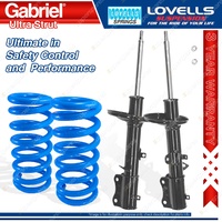 2 Rear STD Gabriel Ultra Strut Shocks + Lovells Springs for Toyota Corolla AE112