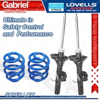 Rear Super Low Gabriel Ultra Strut Shocks Lovells Springs for Ford Mondeo HA HB