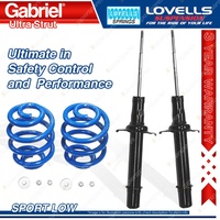 Front Sport Low Gabriel Ultra Strut Shocks + Lovells Springs for Honda Accord CG