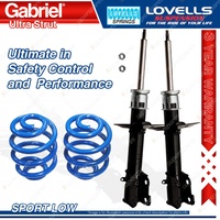 Front Sport Low Gabriel Ultra Strut Shocks + Lovells Springs for Chrysler PT PG