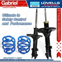 Front Sport Low Gabriel Ultra Shocks + Lovells Springs for Hyundai Lantra J2 J3