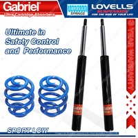 Front Sport Low Gabriel Cartridge Shocks + Lovells Springs for Holden CALIBRA YE