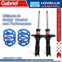 Front Sport Low Gabriel Ultra Shocks + Lovells Springs for Mitsubishi Lancer CH