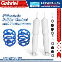 Front Sport Low Gabriel Ultra LT Shocks+Lovells Springs for Mitsubishi Triton MK