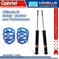 Rear Super Low Gabriel Ultra Shocks + Lovells Springs for Toyota Corolla ZRE152R