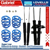 Front Rear Super Low Gabriel Ultra Shocks + Coil Springs for Ford Focus LR