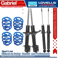 F + R Sport Low Gabriel Ultra Shocks + Coil Springs for Ford Telstar AT AV 87-91