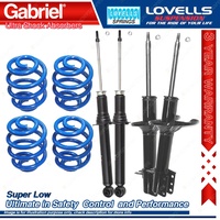 F + R Super Low Gabriel Ultra Shocks + Coil Springs for Ford Telstar AT AV 87-91