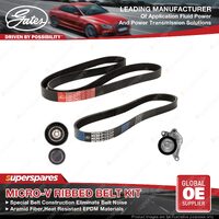 Gates Micro-V Ribbed Belt Kit for Nissan Navara D23 D23T Navara Np300 D23 2.3L