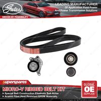 Gates Micro-V Ribbed Belt Kit for Renault Koleos H45 2.0L 110KW 127KW 2008-2016