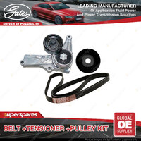 Gates Belt & Tensioner & Pulley for Holden Commodore VU 3.8L 147kW 2000-2002