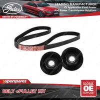 Gates Belt & Pulley Kit for Isuzu Trooper UBS26D 3.5L 4A/5V 158kW 6VE1 with AC