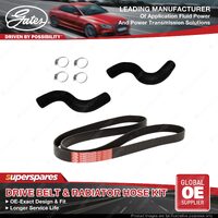 Gates Upper Lower Drive Belt & Radiator Hose Kit for Toyota Prado KDJ150 KDJ155