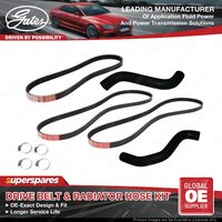 Gates Drive Belt & Radiator Hose Kit for Toyota Landcruiser Prado VZJ90 VZJ95