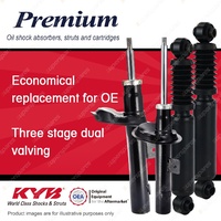 Front + Rear KYB PREMIUM Shock Absorbers for CITROEN Xsara I4 FWD H/Back