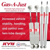 Front + Rear KYB GAS-A-JUST Monotube Shock Absorbers for DAIMLER Sovereign Sedan