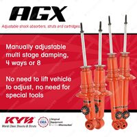 Front + Rear KYB AGX Adjustable Shock Absorbers for MAZDA MX-5 NA I4 RWD