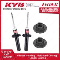 Pair Front KYB Shock Absorbers + Strut Top Mount Kit for Audi A4 B8 A5 8T 08-on